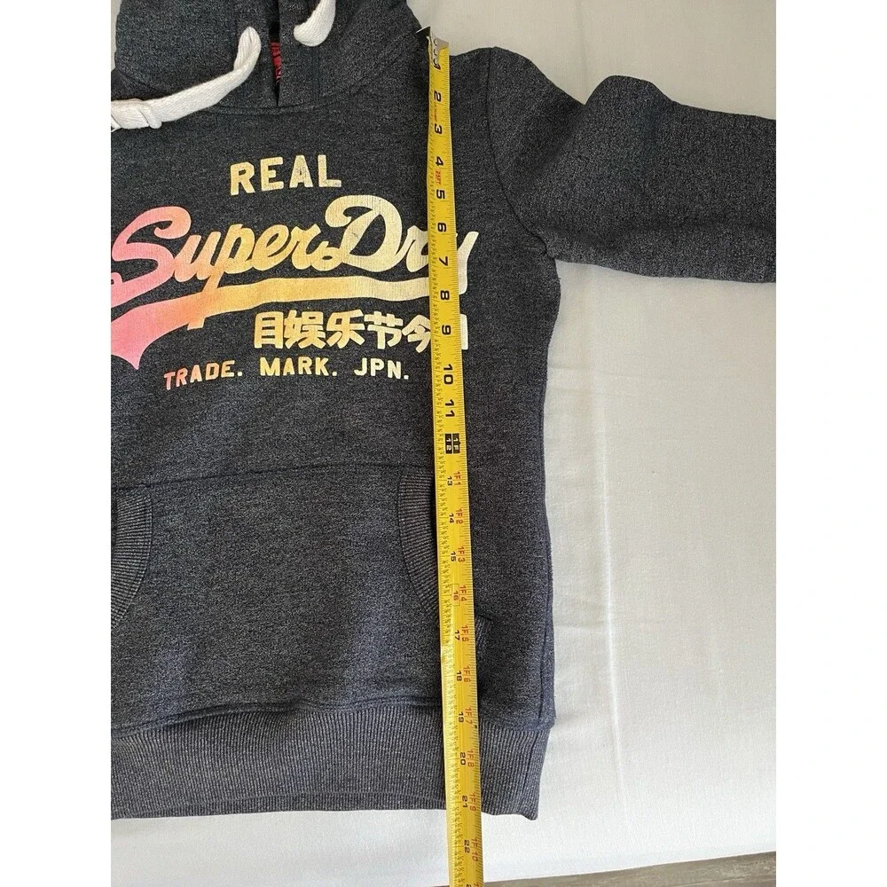 Superdry Multicolor Graphic Logo Hoodie Sweater Vintage Japan Women’s XS - Picture 10 of 12